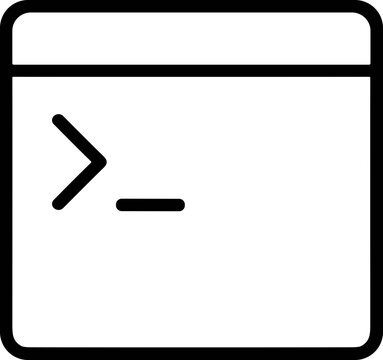 Command line interface icon with cursor symbol, minimalist vector illustration