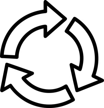 Circular Arrows Icon: Refresh, Rotate, Recycle, Repeat Symbol
