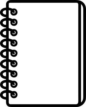 Blank Spiral Notebook Page with Black Outline - Simple Design for Notes and Ideas