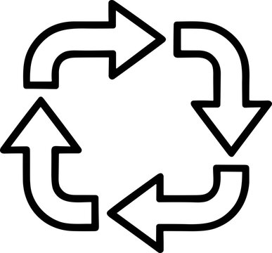 Circular Arrows Icon - Refresh, Loop, Repeat, Recycle Symbol