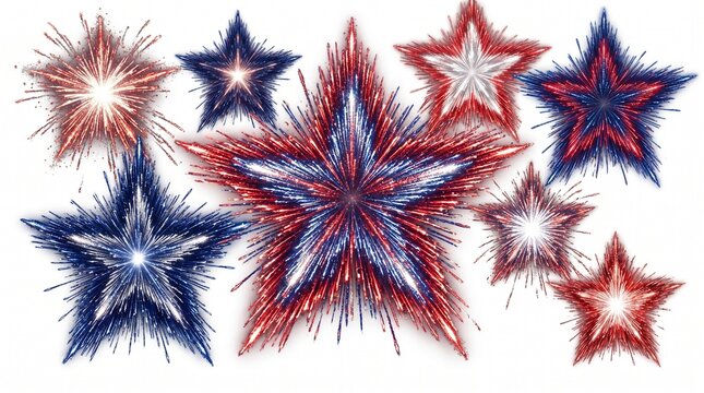 set of american flag Star 