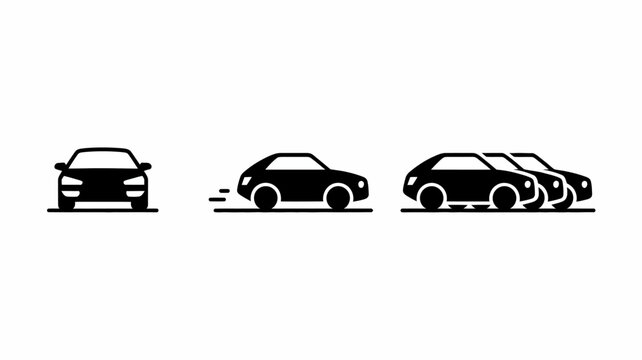 car silhouettes on white background silhouette automobile vehicle transportation black simple graphic design icon symbol minimalist modern transport traffic road auto
