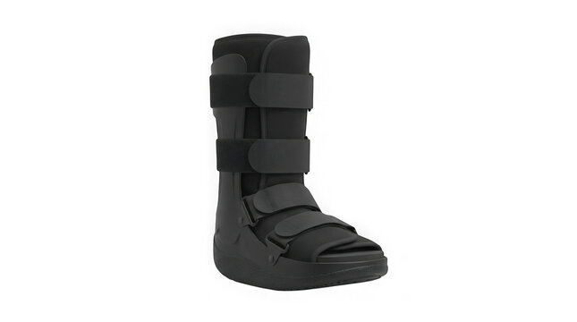 Black Medical Walking Boot For Ankle And Foot Injury Recovery
