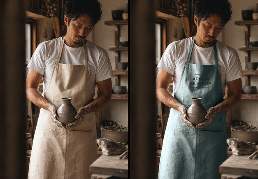 Pottery Studio Apron Mockup