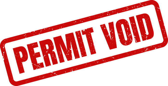 Red Rubber Stamp with Permit Void Text for Legal and Compliance Workflow Status