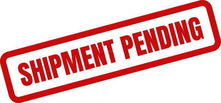 Red Rubber Stamp with Shipment Pending Text for Logistics and Supply Chain Workflow Status