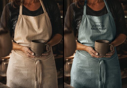 Pottery Studio Apron Mockup