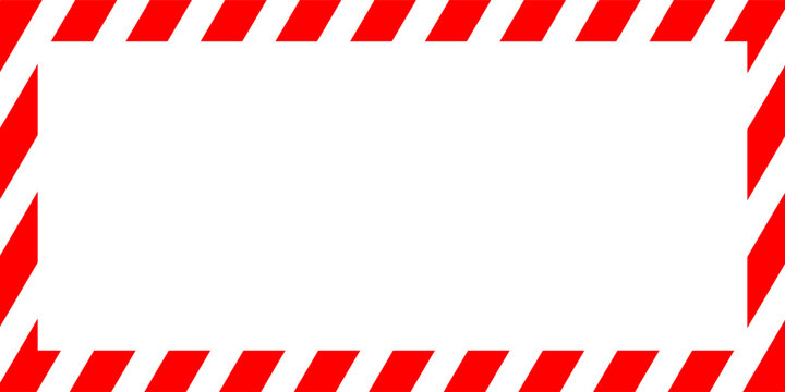 Candy cane rectangle frame. Christmas ribbon with red and white stripes. Greeting card with New Year or Christmas decorating border. Vector illustration