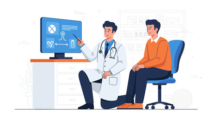 Fototapeta premium Medical Consultation And Health Data Analysis For Patient Care