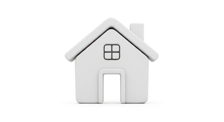 Fototapeta premium White 3d house icon isolated on white