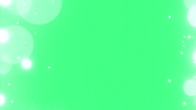 Green screen glowing white bokeh border frame with soft magical floating particles overlay video filter content template