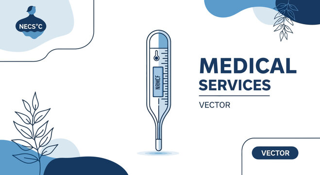 Medical Concept With A Digital Thermometer Illustrating Healthcare and Services