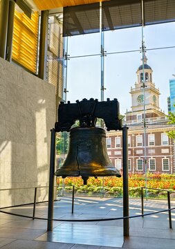 Liberty Bell and Independence Hall in Philadelphia, United States on September 6, 2023