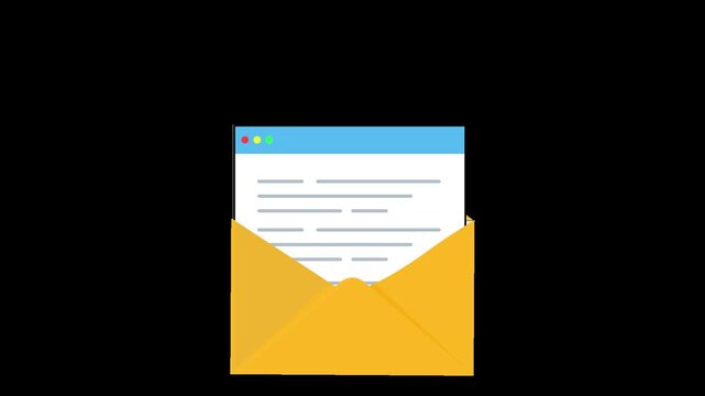 email communication digital message inbox notification alpha channel animation