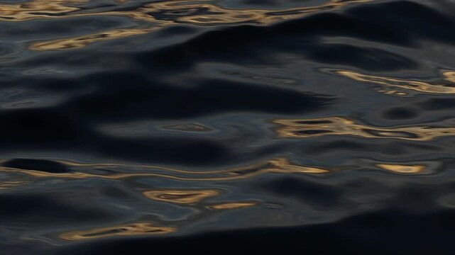 Golden Reflections on Antarctic Ocean Water