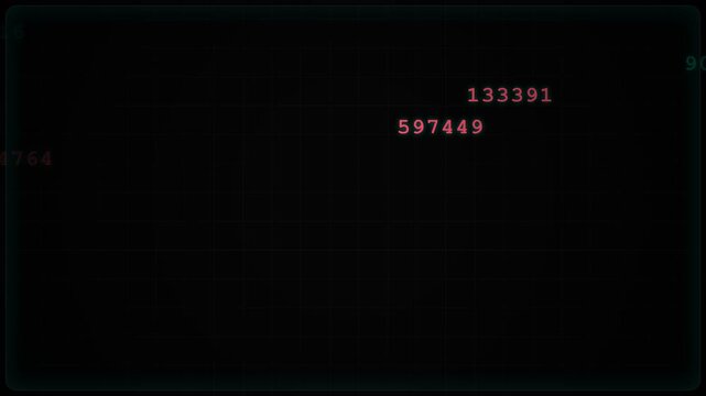 Digital data streams flow across a dark interface displaying numerical sequences and abstract light patterns suggesting technology and information systems in a cosmic or digital void