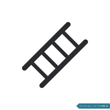 Simple Shape Ladder Icon Vector Template Illustration Design