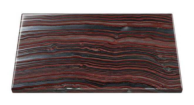 Polished Banded Ironstone Formation 3D Render: Highly Detailed Geological Specimen, Suitable for Science Education