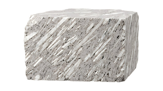 Photorealistic 3D Render of Trachyte Volcanic Rock Specimen with Sanidine Phenocrysts, Suitable for Science Education