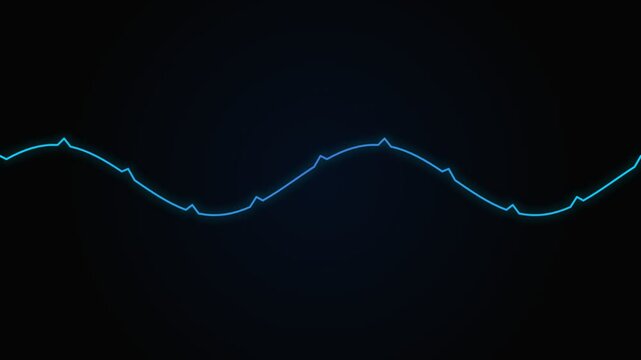 Abstract glowing cyan waveform pulsing across a dark void representing sound waves data transmission or scientific energy fluctuations with a digital futuristic feel in a conceptual visualization