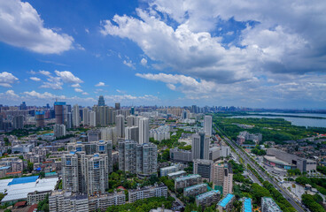 Wuhan Metropolitan Skyline Aerial Panoramic View, China © HoangNgoc