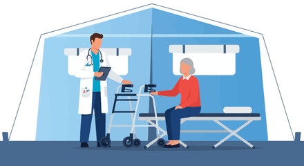 Fototapeta premium Medical Consultation Demonstrating Healthcare Examination Process For Patient Recovery