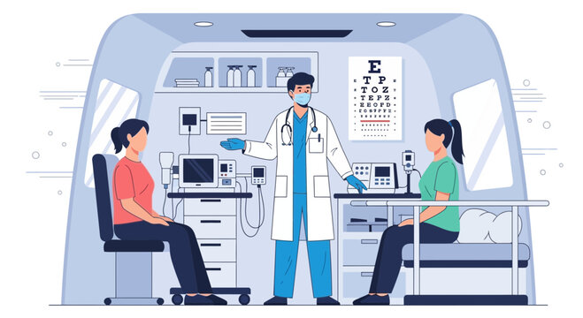 Medical Consultation Demonstrating Healthcare Examination Process In A Contained Clinic Space