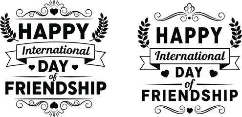 Fototapeta premium Vector graphics for international day of friendship with happy typography