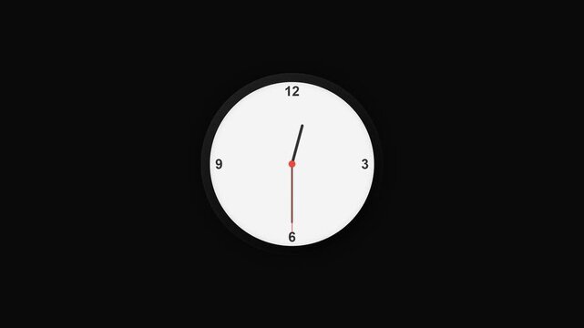 Classic round timepiece showing half past twelve with minimalist design and clear numerals against a dark backdrop symbolizing punctuality and scheduling for business or personal use