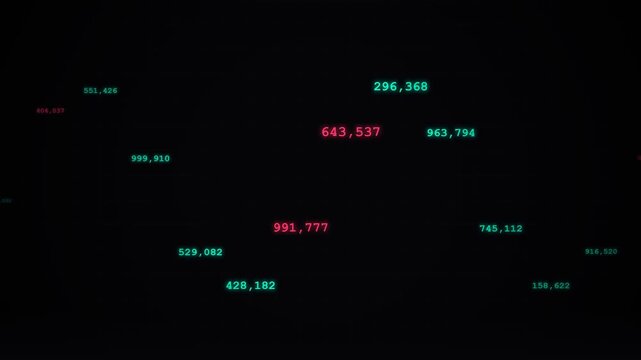 Digital numbers and financial data streams illuminate a dark abstract space representing technological advancement and global commerce conveying concepts of information flow and economic
