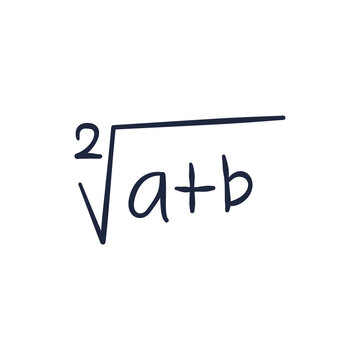 Mathematical expression shows a square root of the sum of variables a and b.