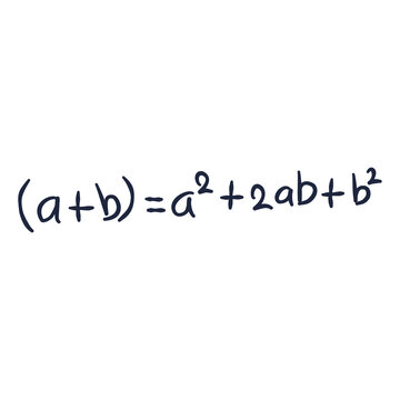 Mathematical algebraic formula representing the square of a sum is displayed on a white background.