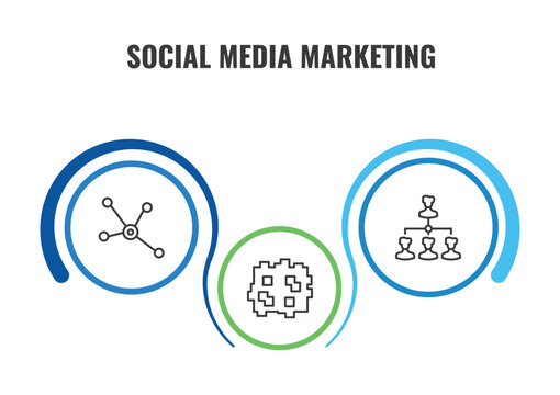social media marketing outline icon set. thin line social normal, path, pixelated icons. editable vector