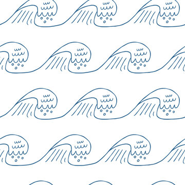 Blue Wave Seamless Pattern