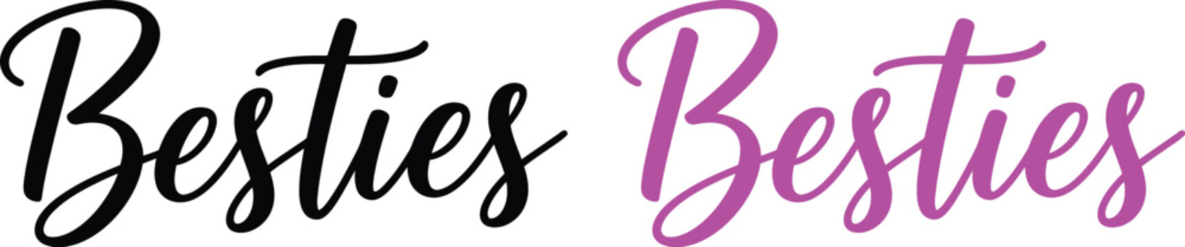 Vector besties graphic design element with dual text
