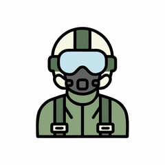 Jet fighter pilot avatar vector icon illustration © Reni