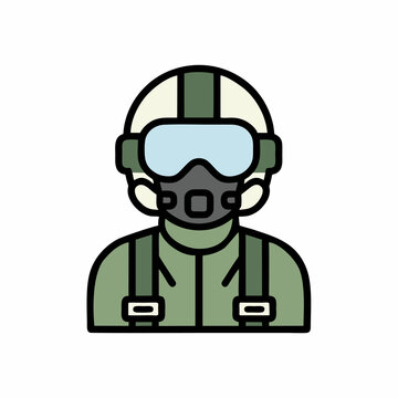 Jet fighter pilot avatar vector icon illustration