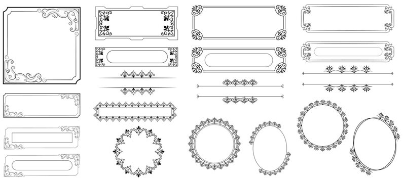 decorative frame border vectors ornate vintage floral geometric borders collection	