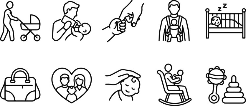 Baby care and parenting icons
