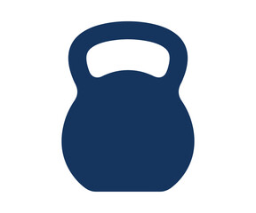 Fototapeta premium Dark blue kettlebell icon on white background