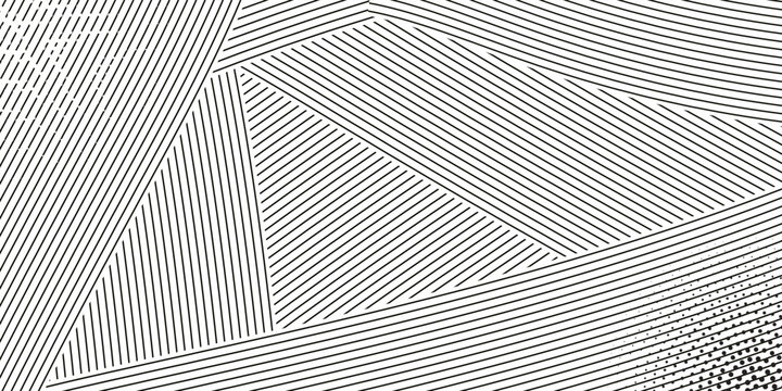 Black striped halftone gradient lines texture. Fading vertical stripes gradation background from thin to thick.