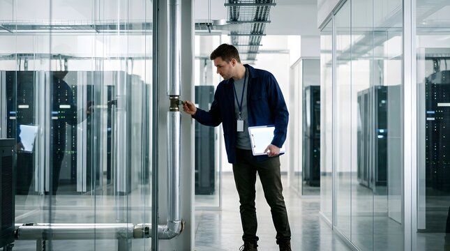 Professional Inspection Of Cooling System, captured in stunning high resolution for elite commercial use, ideal for professional marketing campaigns. Featuring dynamic composition and exquisite lig...