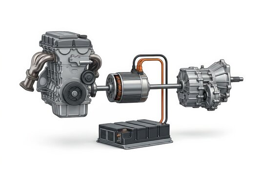 Hybrid Vehicle Powertrain Schematic Visualization