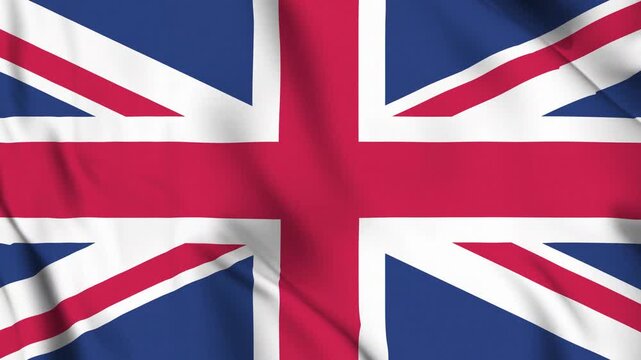 Waving Flag of UK video background. Realistic Slow Motion Animation. UK flag 4K Loop Motion Graphics. Celebrating British national holidays and patriotism.