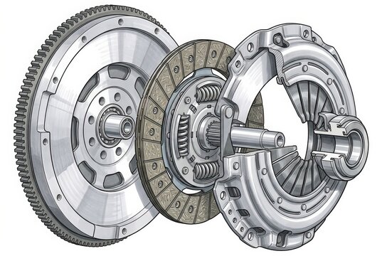Automotive Clutch Assembly Technical Marker Illustration