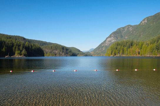 Buntzen Lake during a fall season in Anmore, British Columbia, Canada