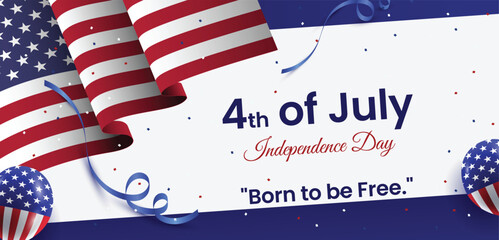 4th of july,  independence day,  patriotic poster template, american independence day, celebration banner design, usa patriotic freedom day greeting card template © SpyDesigner