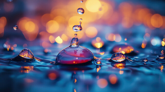 Colorful ink drops dissolving in crystal-clear water inside a glass tank.