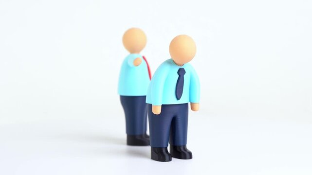 The boss fires the employee. Concept of dismissal, layoffs, and job loss. Materials on HR decisions, corporate restructuring, crisis management, workplace conflicts. Career risks, leadership authority
