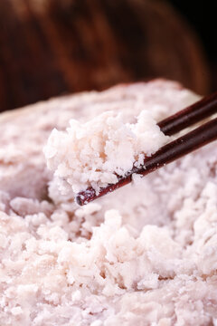 Traditional Taro Lipu - Fresh Sticky Dessert with Wooden Chopsticks